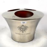 A reproduction chrome plate 3-section Champagne ice bucket, height 25cm