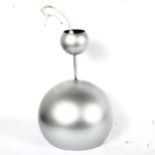A 1970s globular pendant light fitting, in the manner of Verner Panton, height 40cm