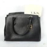L K BENNETT - a near-new black leather handbag, with dust cover