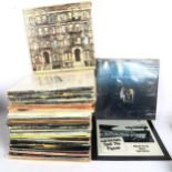 Various vinyl LPs and records, including Led Zeppelin, Physical Graffiti etc (boxful)