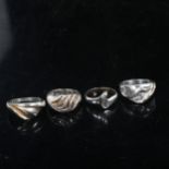JENS JOHS AAGAARD - 4 various Scandinavian sterling silver rings