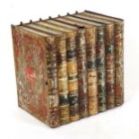 Huntley & Palmers biscuit tin in the form of a row of books, length 16cm, height 16cm