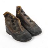 A pair of Victorian child's leather button boots