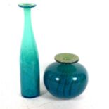 2 Mdina Art glass vases, largest height 36cm (2)