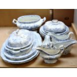 Doulton's Asiatic Pheasant pattern blue and white transfer printed dinnerware