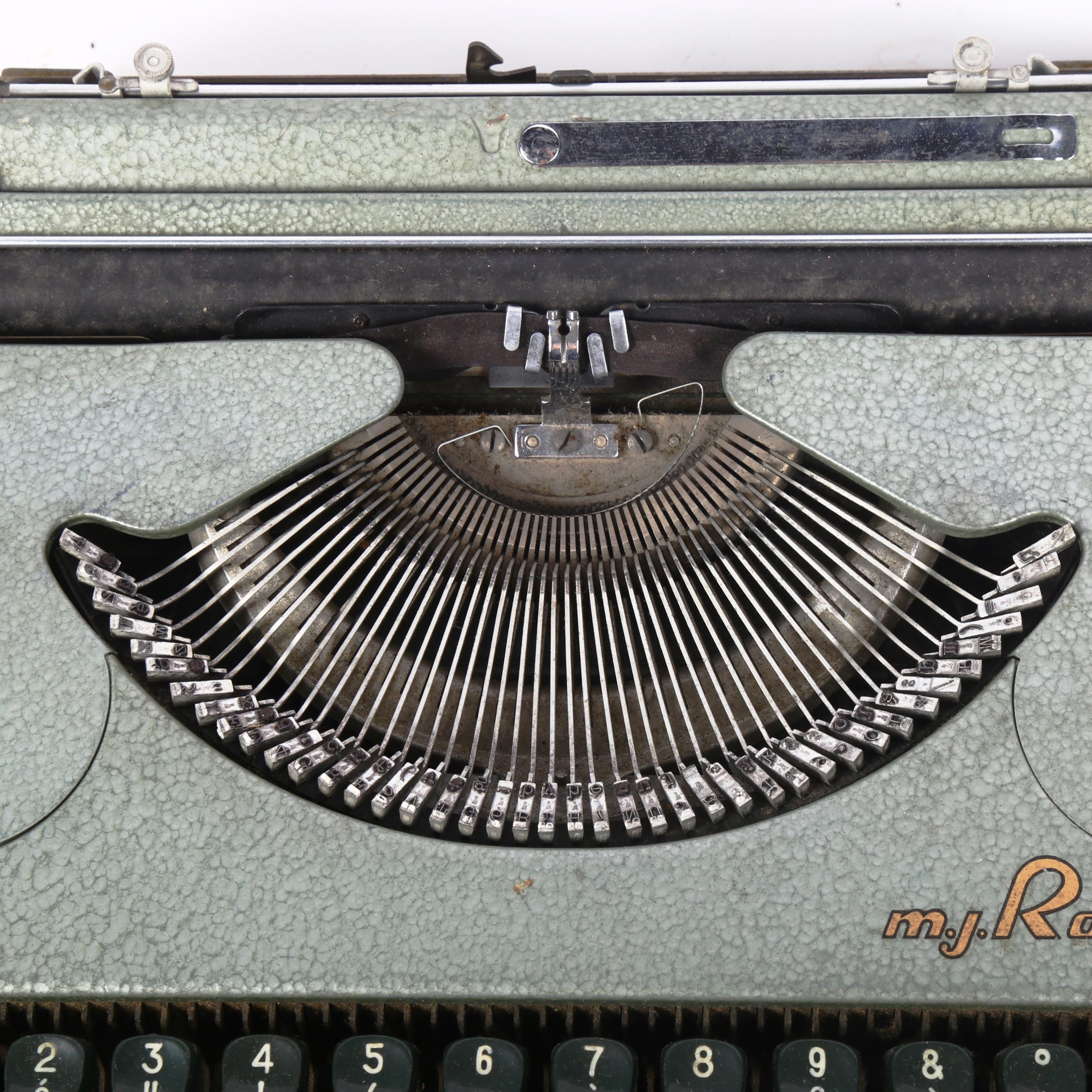 A Vintage metal typewriter by M J Rooy, in fitted metal case - Image 2 of 2