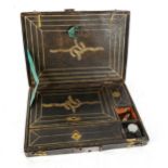 A 19th century embossed leather travelling writing box