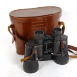 A pair of Barr & Stroud 10x binoculars, CF.43, in leather case