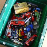 A quantity of toy cars and vehicles (boxful)