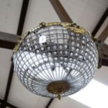 A gilt-metal mounted chandelier with lustres, 48cm across approx