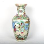 A Chinese porcelain vase with figures and floral decoration, height 37cm