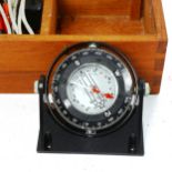 A Swedish silva gimballed compass, in fitted case