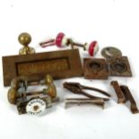 A letter plate, door knobs etc