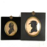 2 Victorian silhouette profiles, including example by Mr W Seville (2)