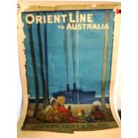 An original Edwardian 'Orient Line To Australia' advertising travel poster, Managers Andersen, Green