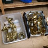 2 boxes of brass wall lights etc