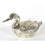 WITHDRAWN A modern silver plated figural duck ice bucket