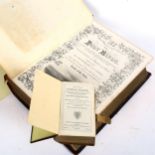 Antique leather-bound illustrated family Bible, and a book of church services