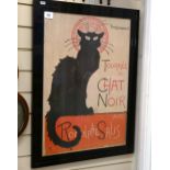 A Tournee Du Chat Noir reprinted poster, framed, overall 78cm x 59cm
