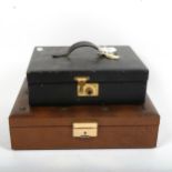 2 fitted jewellery boxes (both empty)