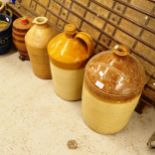 4 various salt glazed stoneware flagons, including 1 for Maidstone Distillery