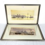 Malcolm Rogers, 2 watercolours, Old Greenwich Royal Naval College, and Venice landscape, signed,