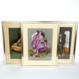 Ruthli Losh-Atkinson, 3 pastel sketches, nude studies, signed, framed, overall 75cm x 60cm (3)