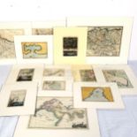Various hand coloured maps, 1668-1850, all mounted (13)