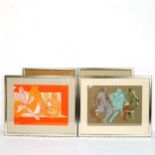 Ruthli Losh-Atkinson, 4 pastel sketches, nude studies, signed, framed (4)