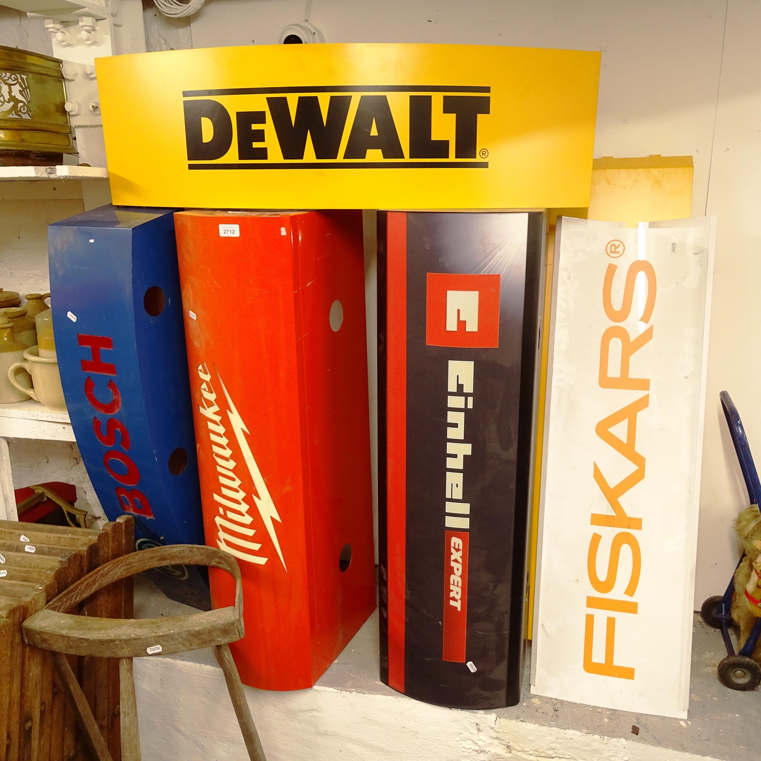 Various power tool advertising light boxes and signs