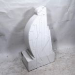 ATKINSON - a large Vortacist hollow abstract sculpture finished in white, H106cm
