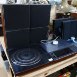 BANG & OLUFSEN (B&O) - a Beocenter 5000 turntable, and a pair of Beovox S45 speakers, height 53cm