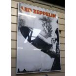 A reprinted Led Zeppelin poster, framed, overall 85cm x 60cm