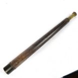 An Antique Cary leather-covered single-draw telescope, 1196, extended length 88cm