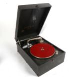 A Vintage wind-up portable gramophone