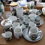 Portmerion Birds of Britain pattern storage jars, tea and dinnerware, including jug, 20cm