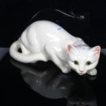 Prowling cat with glass eyes, by Just Cats, length 35cm