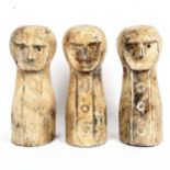 A set of 3 Indonesian Sumba Island man figures, height 22cm
