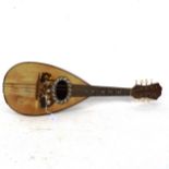 An Italian rosewood and tortoiseshell mandolin, by Gartini Lugini, length 60cm