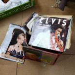 Elvis Presley LPs, CDs, books etc (boxful)
