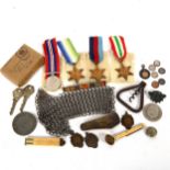 A set of 4 Second World War Period campaign medals, including Italy Star, Atlantic Star, 1939 - 45