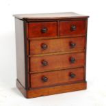 A mahogany apprentice piece table-top chest of drawers, height 20cm