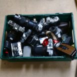 Various Vintage cameras and accessories, including Praktica, Canon, Olympus etc (boxful)