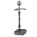A Vintage black cast-iron stick/umbrella stand, stamped E Holley, height 63cm