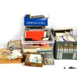 A large quantity of Vintage postage stamps, First Day Covers, Stanley Gibbons albums etc (2 boxes)