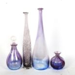 3 Peter Tysoe Art glass items, and a similar small vase, largest height 33cm (4)