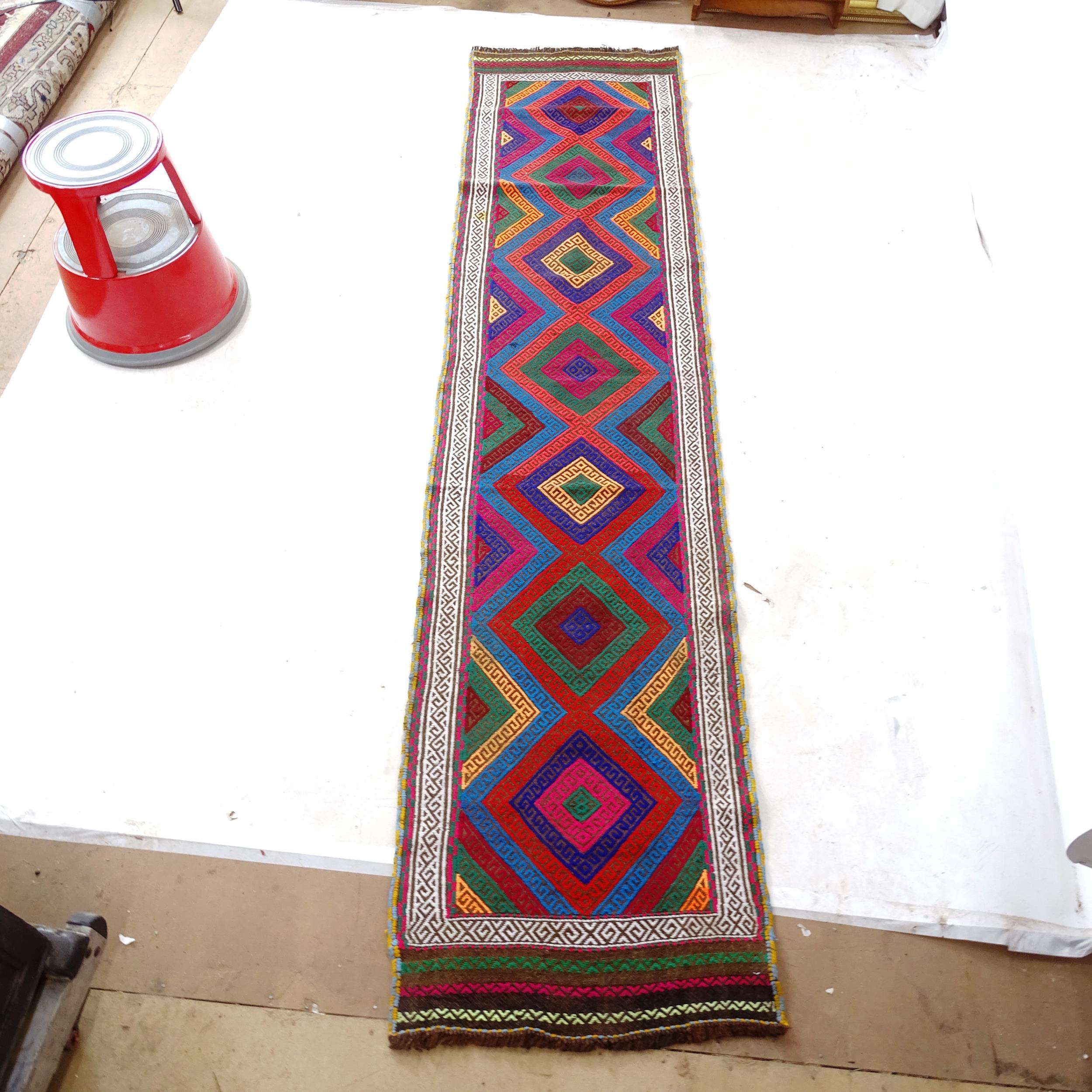 A Suzni Kilim runner, 280cm x 63cm - Image 2 of 2