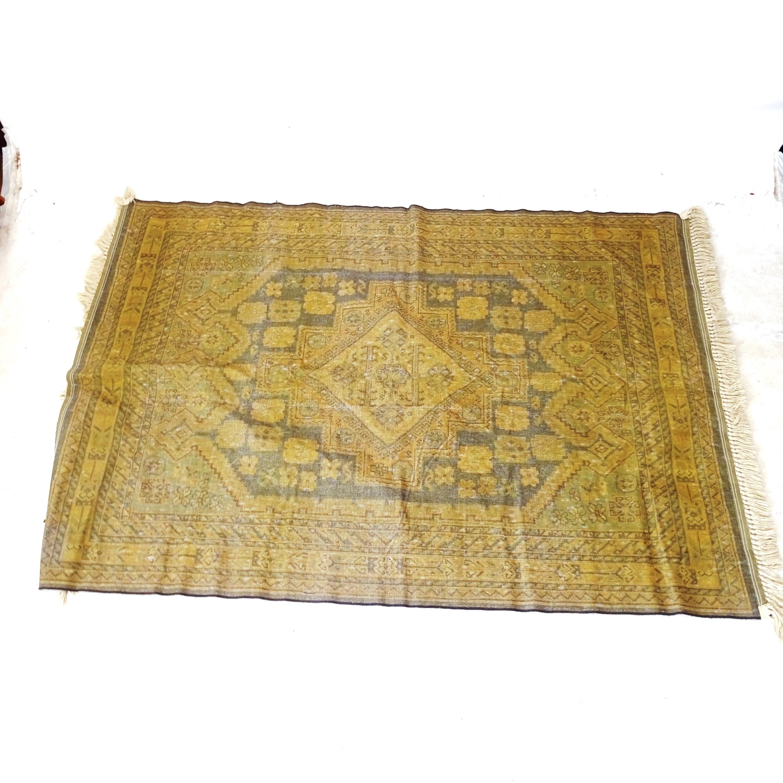 A cream ground silk Persian design rug, 200cm x 140cm - Image 2 of 2