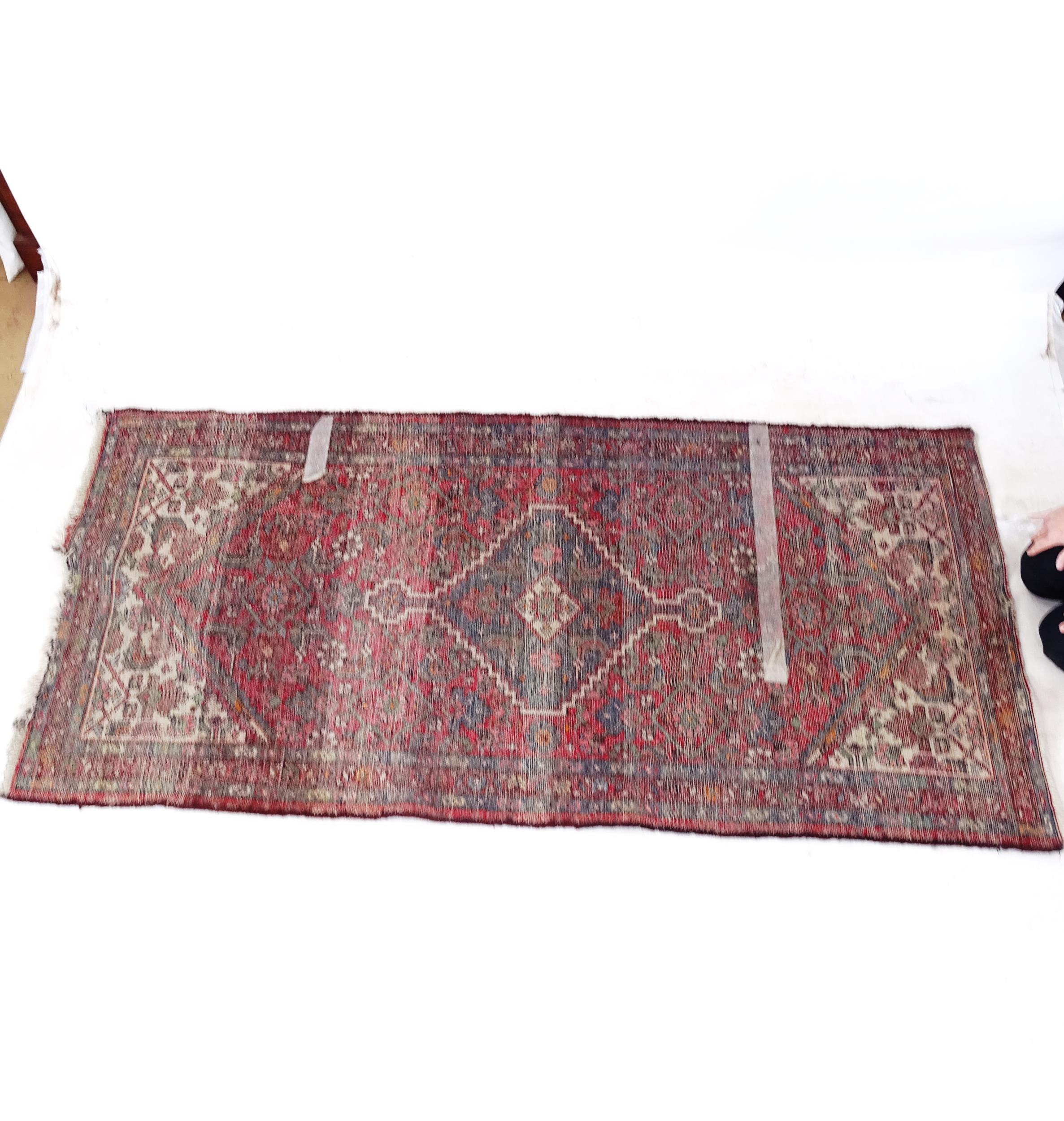 A red ground Persian design runner, 220cm x 108cm - Image 2 of 2