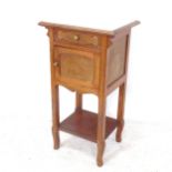 A French oak marble-top pot stand, W46cm, H84cm, D37cm